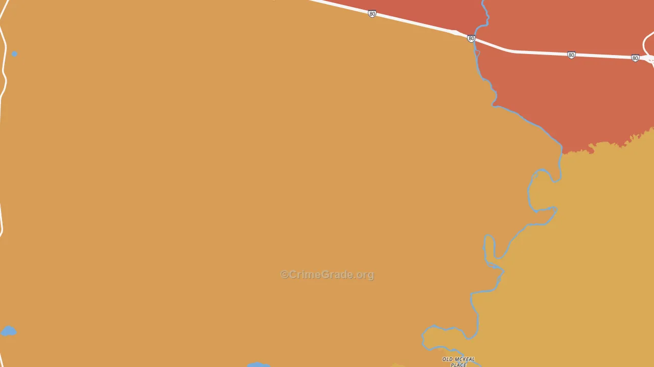 Shirley Basin, WY Map of Robbery Rates