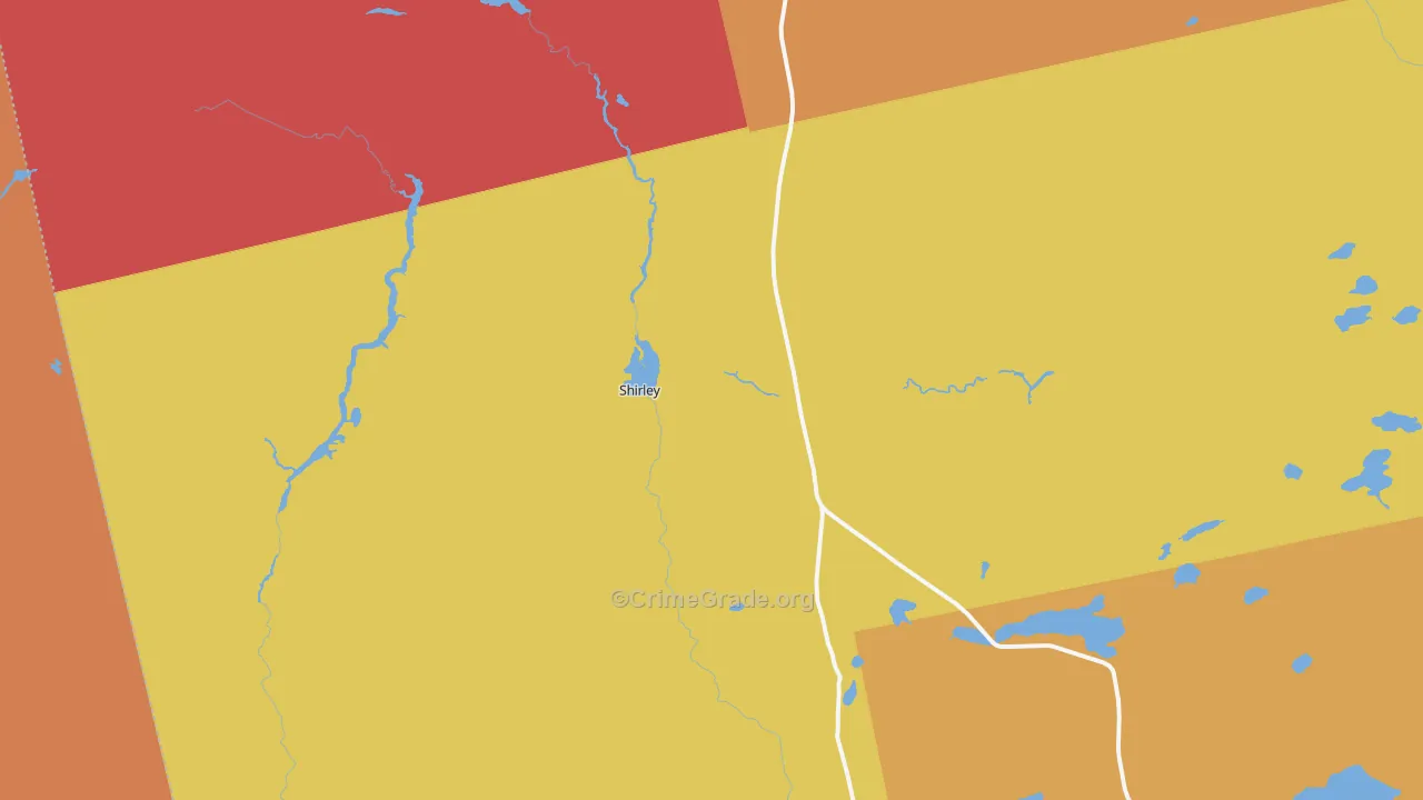 Shirley Mills, ME Map of Robbery Rates