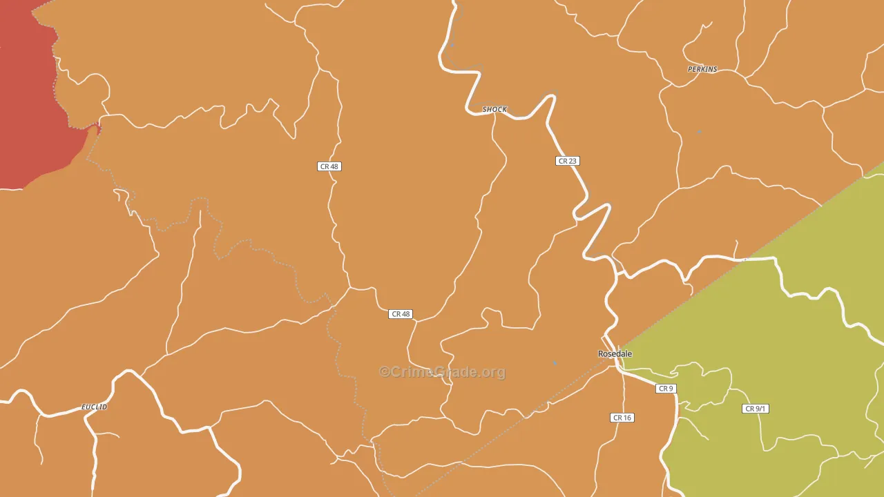 Shock, WV Map of Robbery Rates