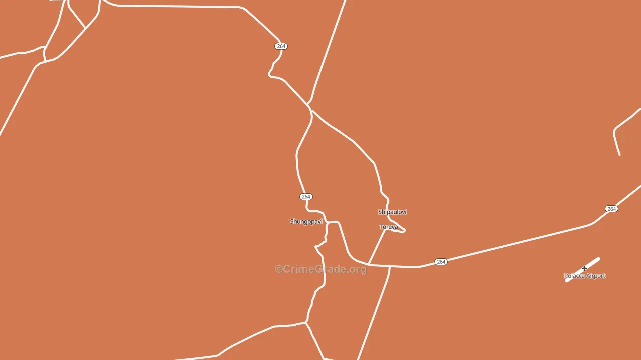 Shongopovi, AZ Map of Robbery Rates