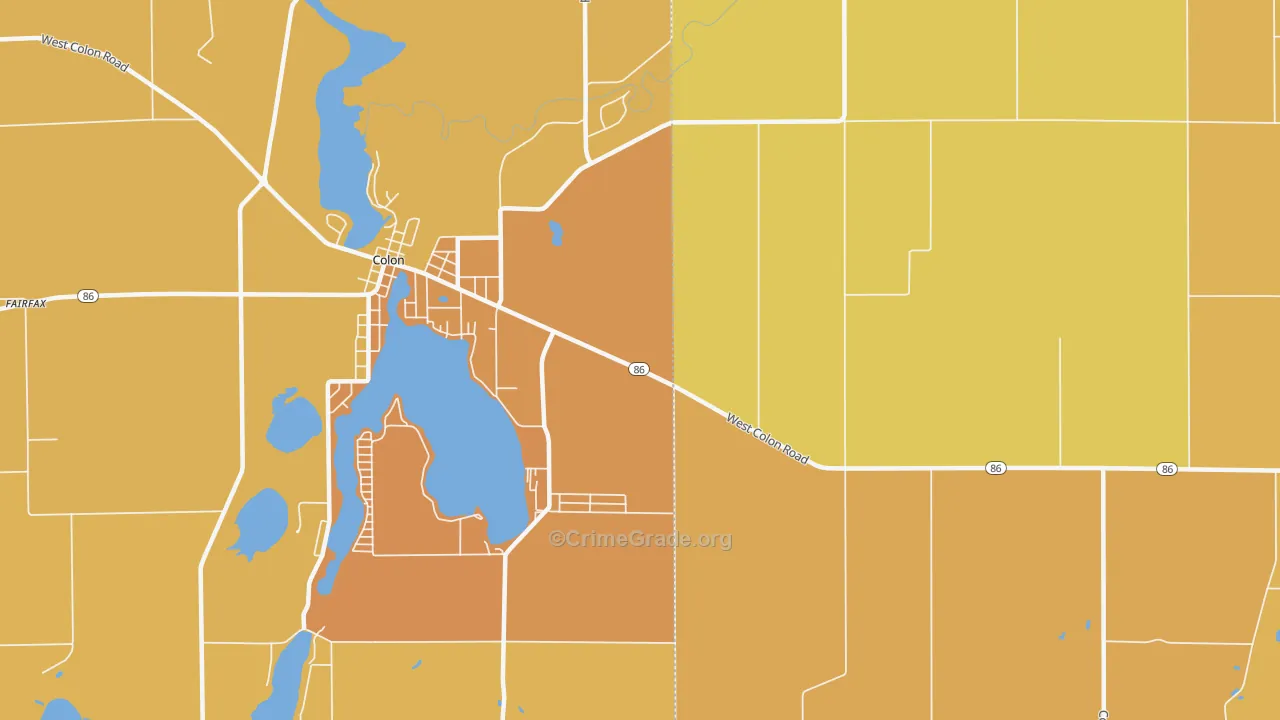 Shorecrest, MI Map of Robbery Rates
