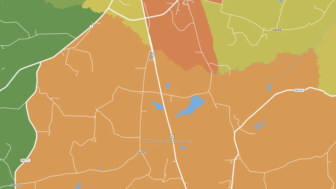 Short, TX Map of Robbery Rates