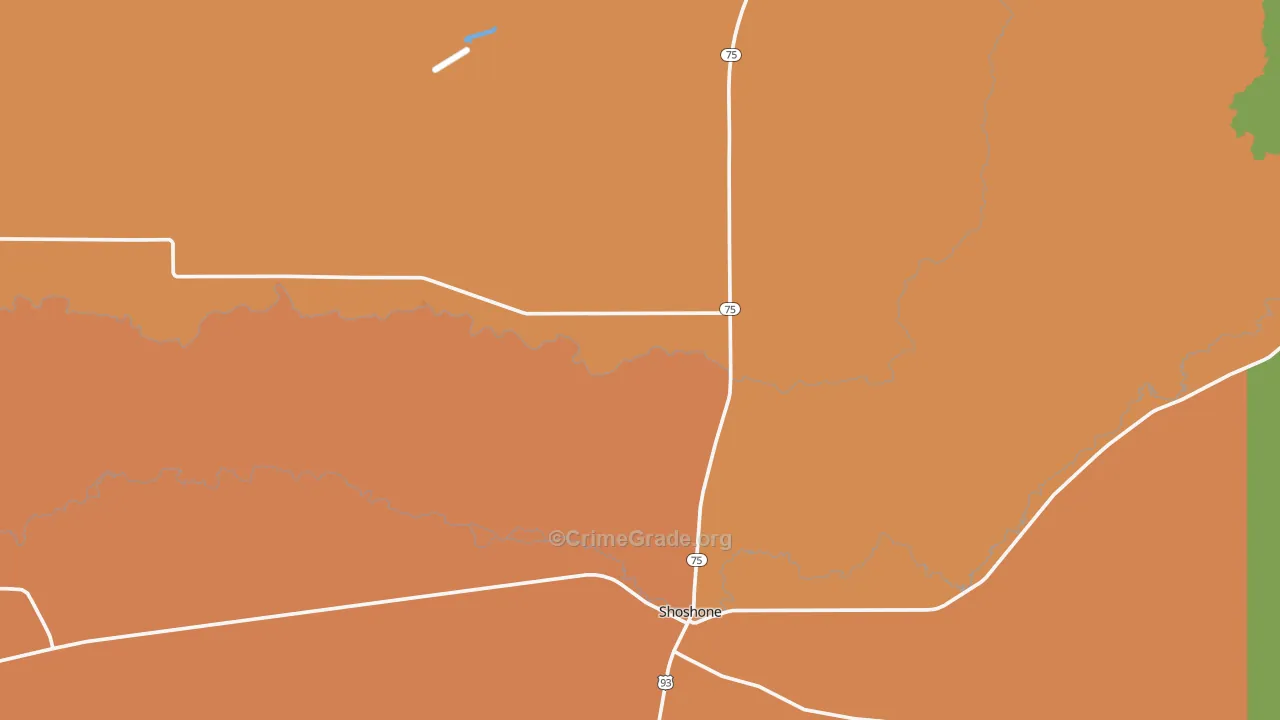 Shoshone, ID Map of Robbery Rates