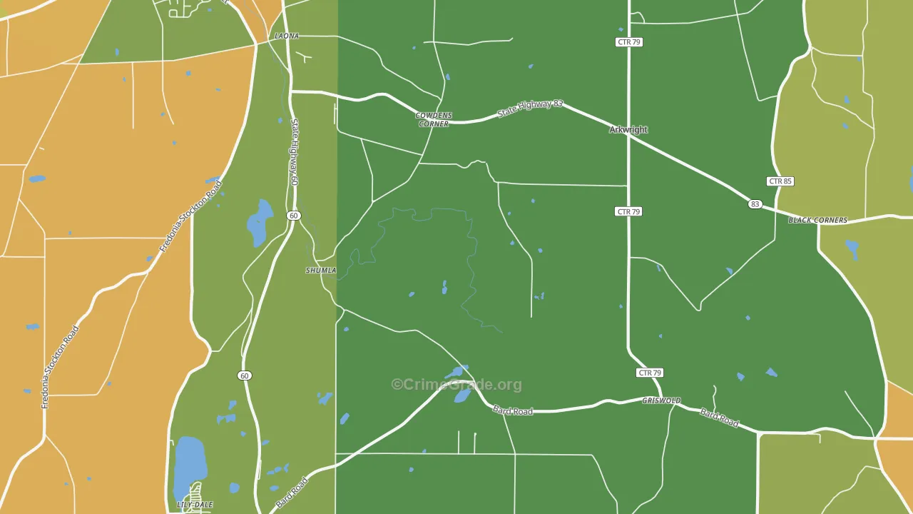 Shumla, NY Map of Robbery Rates
