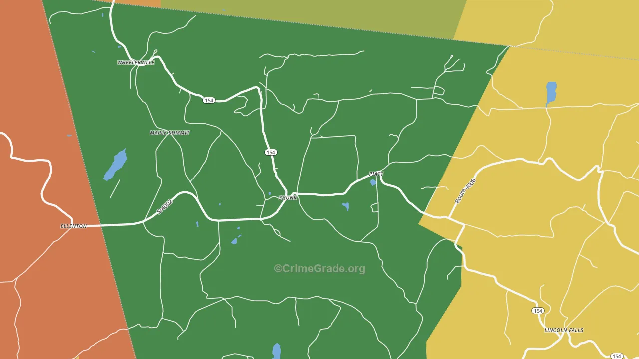Shunk, PA Map of Robbery Rates