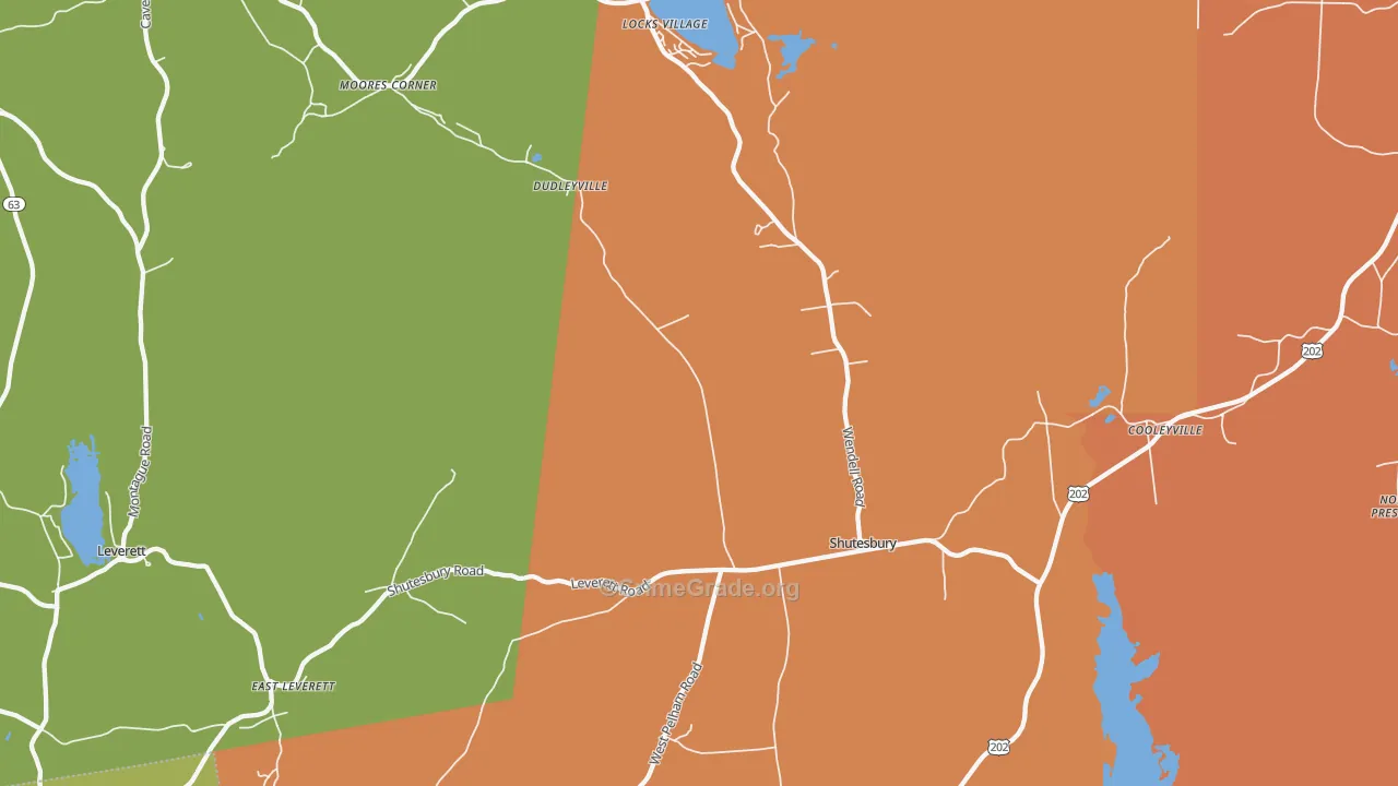 Shutesbury, MA Map of Robbery Rates