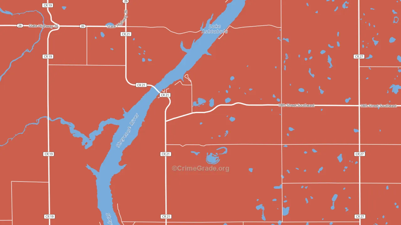 Sibley, ND Map of Robbery Rates