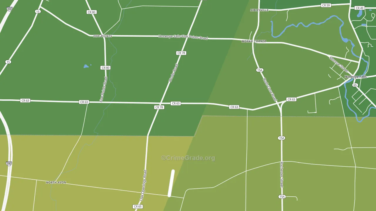 Sibleyville, NY Map of Robbery Rates