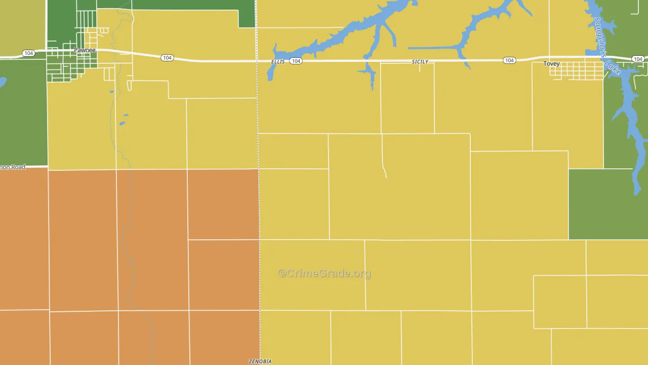 Sicily, IL Map of Robbery Rates
