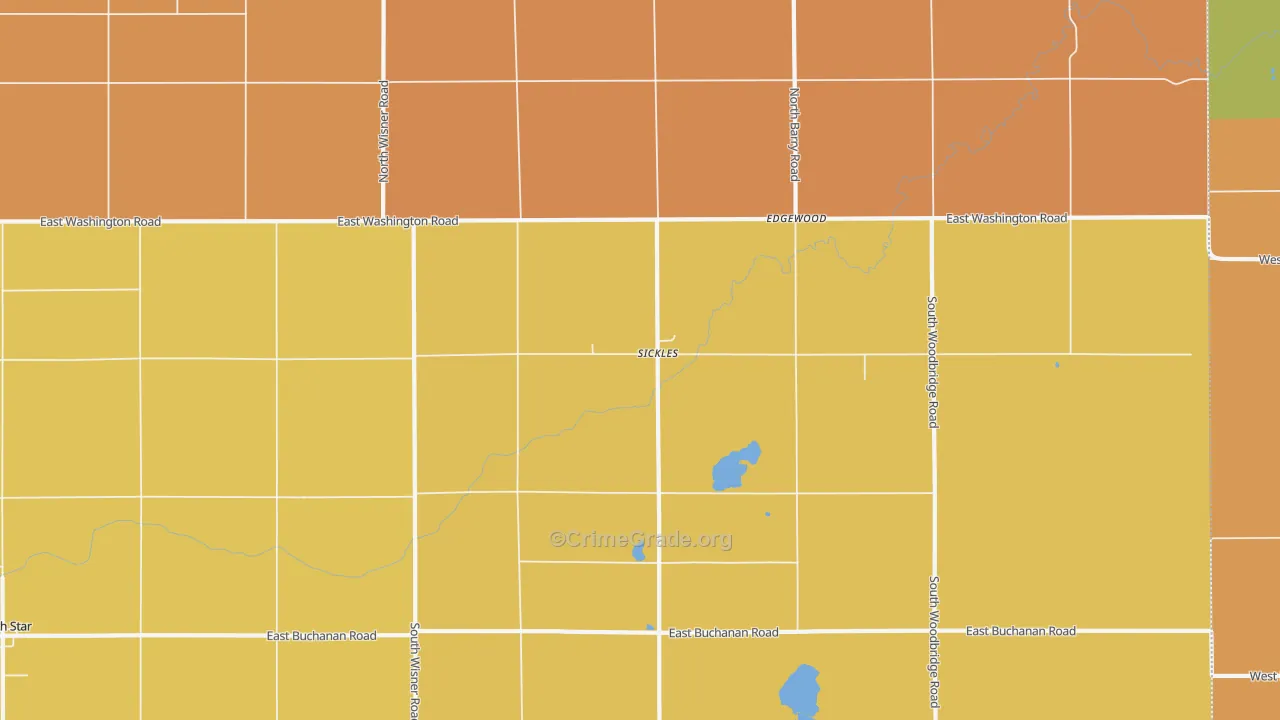 Sickles, MI Map of Robbery Rates