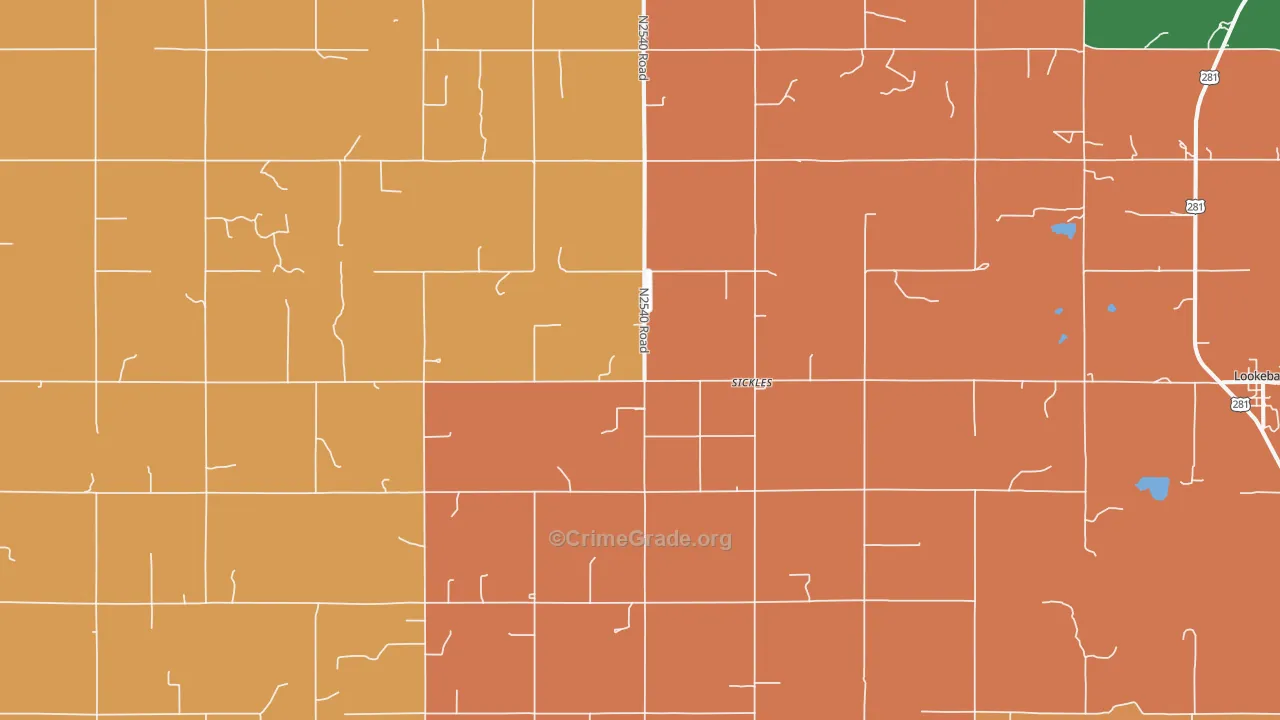 Sickles, OK Map of Robbery Rates