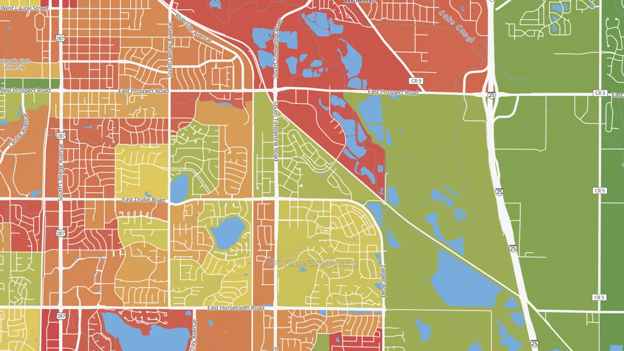 Side Hill, Fort Collins, CO Map of Robbery Rates