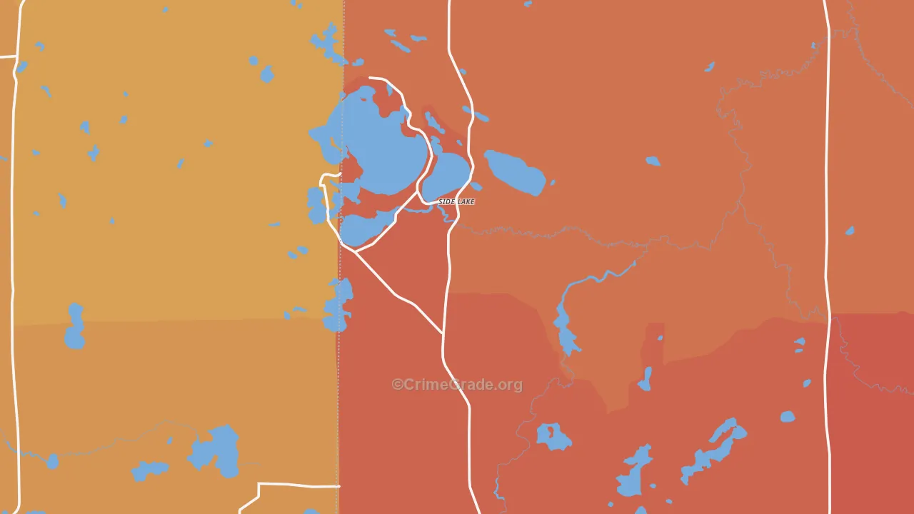Side Lake, MN Map of Robbery Rates