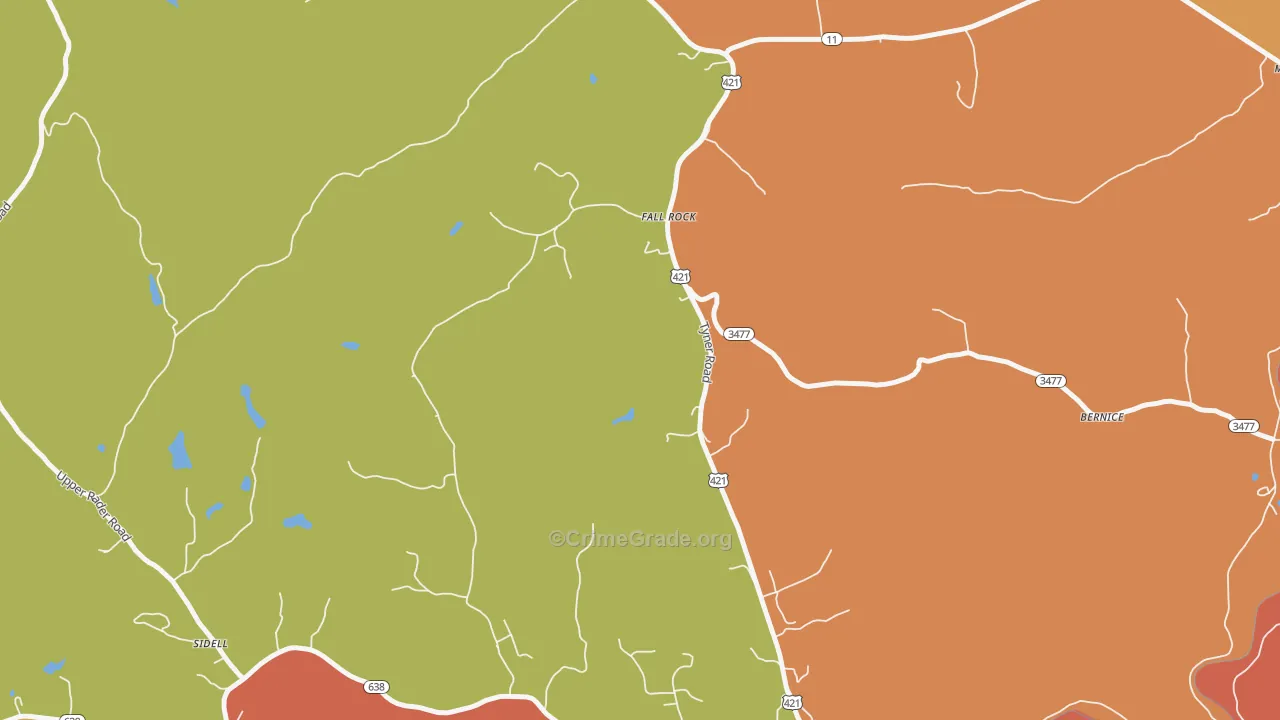 Sidell, KY Map of Robbery Rates