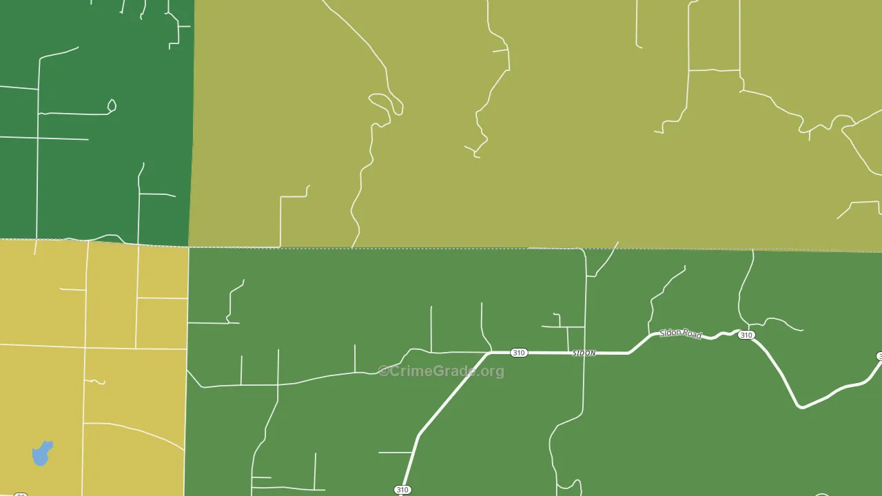 Sidon, AR Map of Robbery Rates