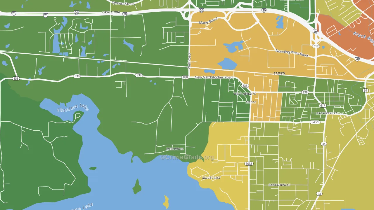 Siegle, LA Map of Robbery Rates