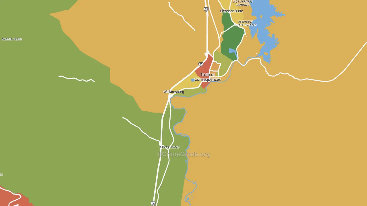 Sierra County, NM Map of Robbery Rates