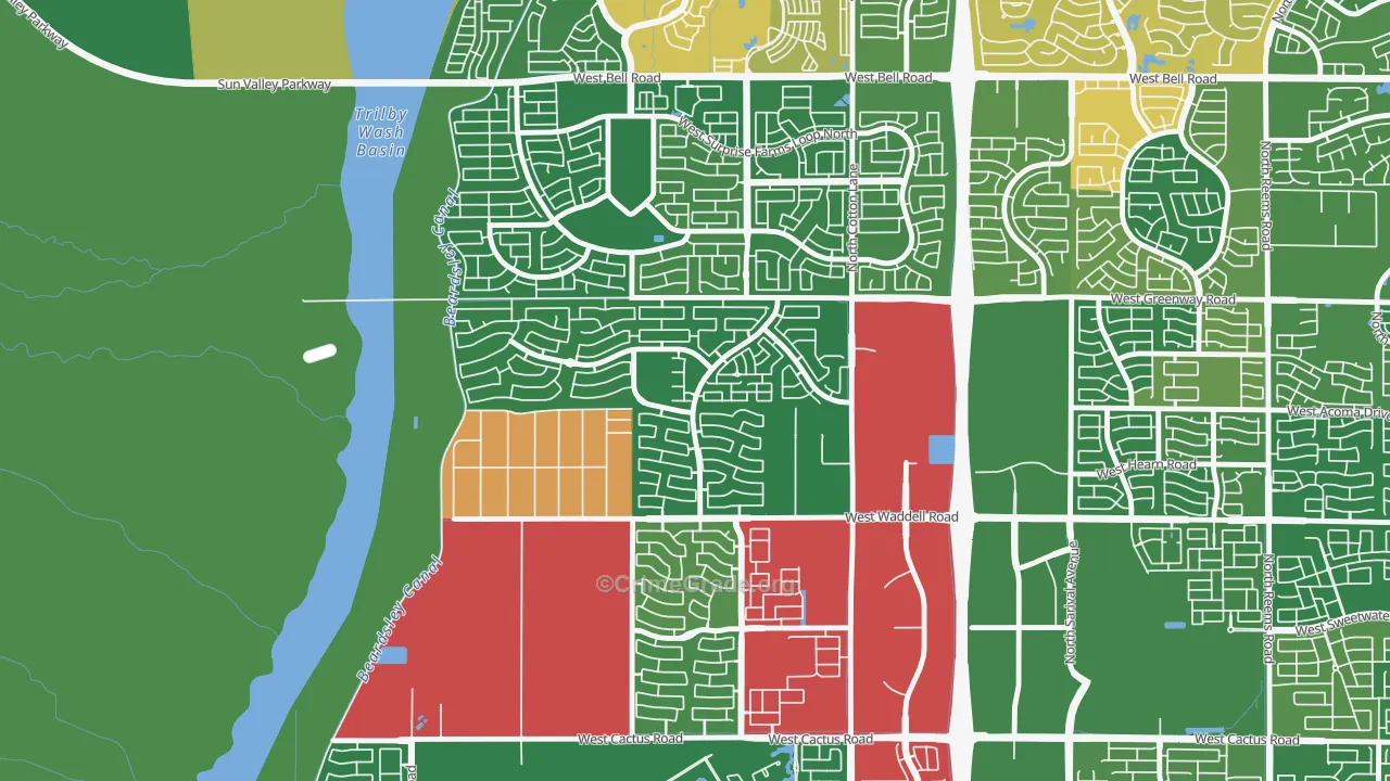 Sierra Montana, Surprise, AZ Map of Robbery Rates