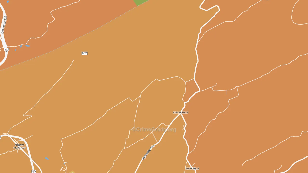 Siglerville, PA Map of Robbery Rates