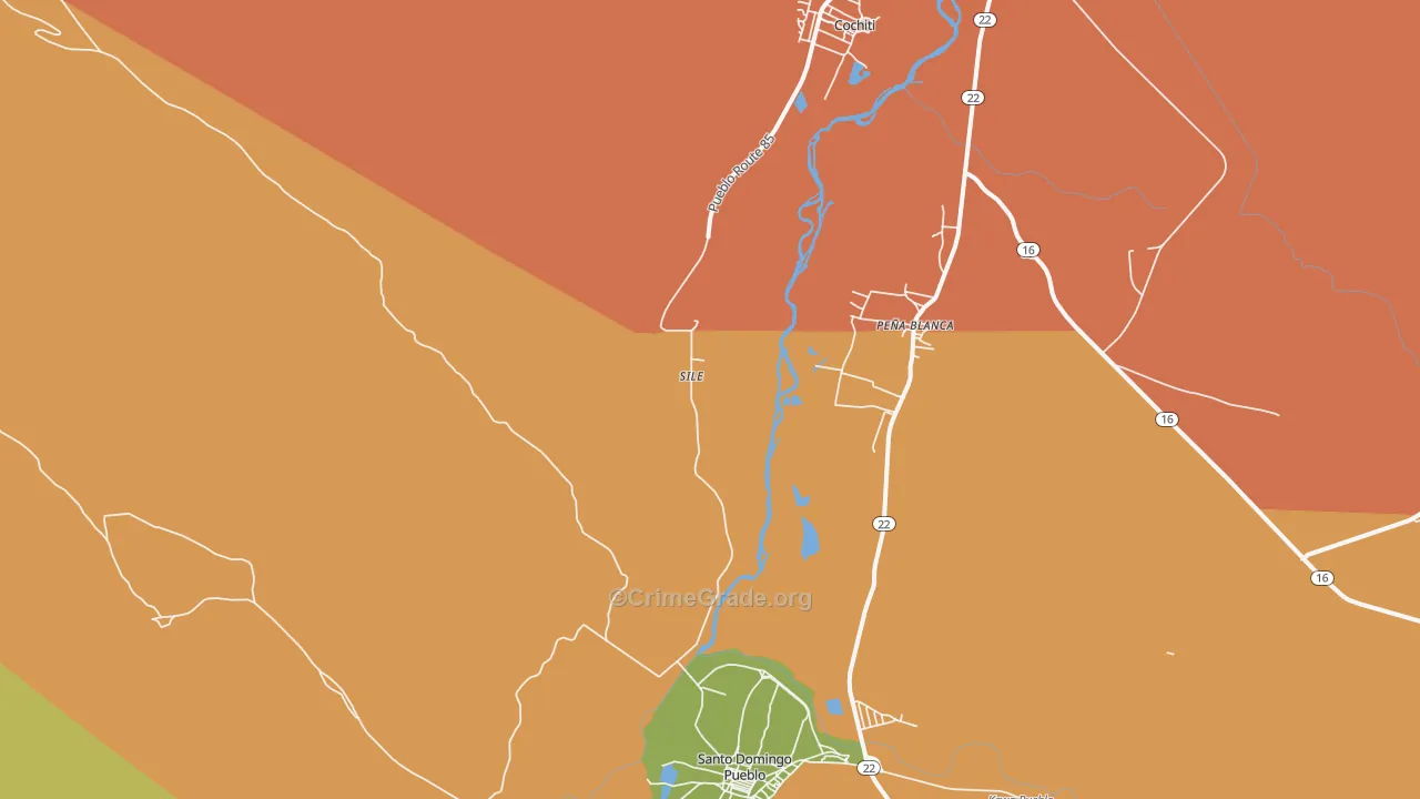 Sile, NM Map of Robbery Rates