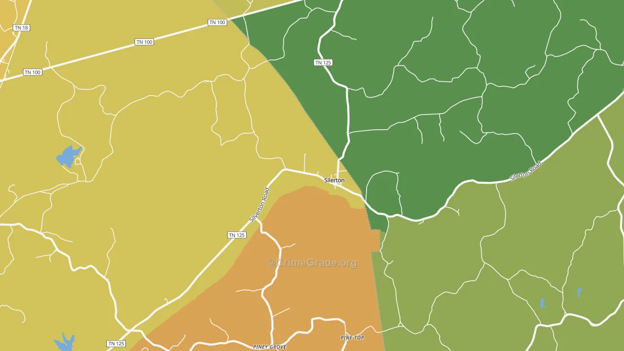 Silerton, TN Map of Robbery Rates