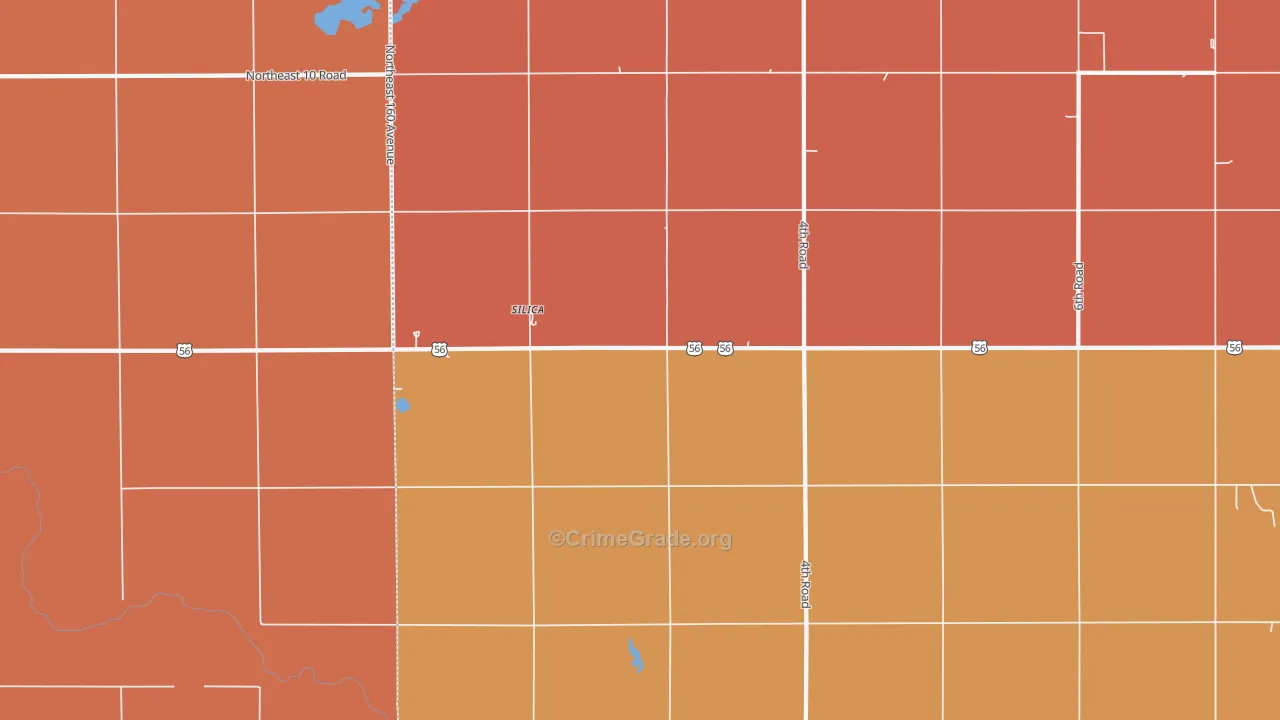 Silica, KS Map of Robbery Rates