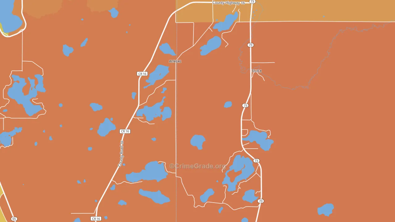 Silica, MN Map of Robbery Rates