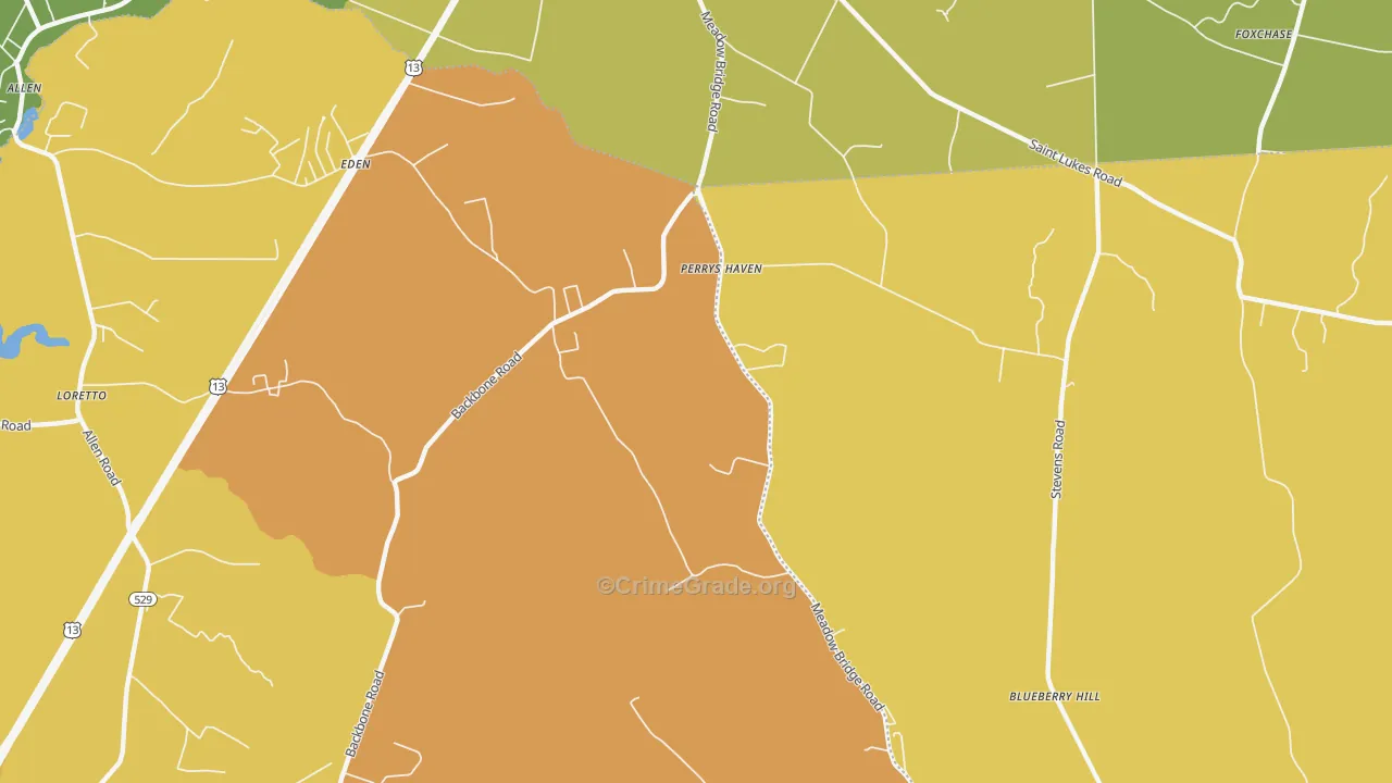 Siloam, MD Map of Robbery Rates