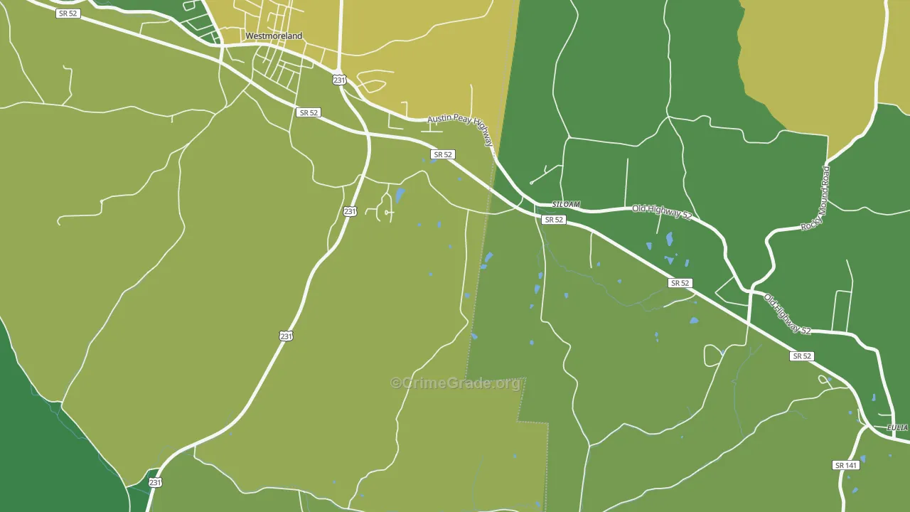 Siloam, TN Map of Robbery Rates