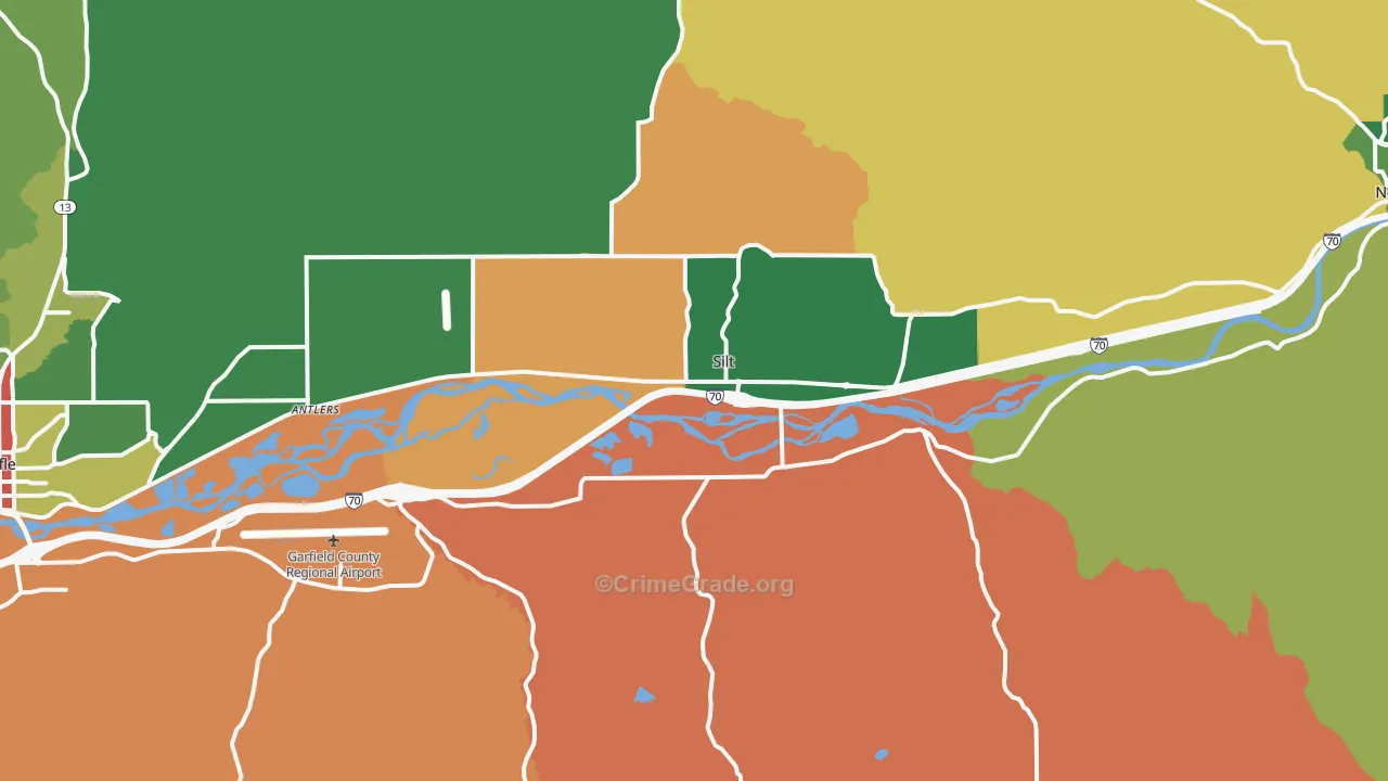 Silt, CO Map of Robbery Rates