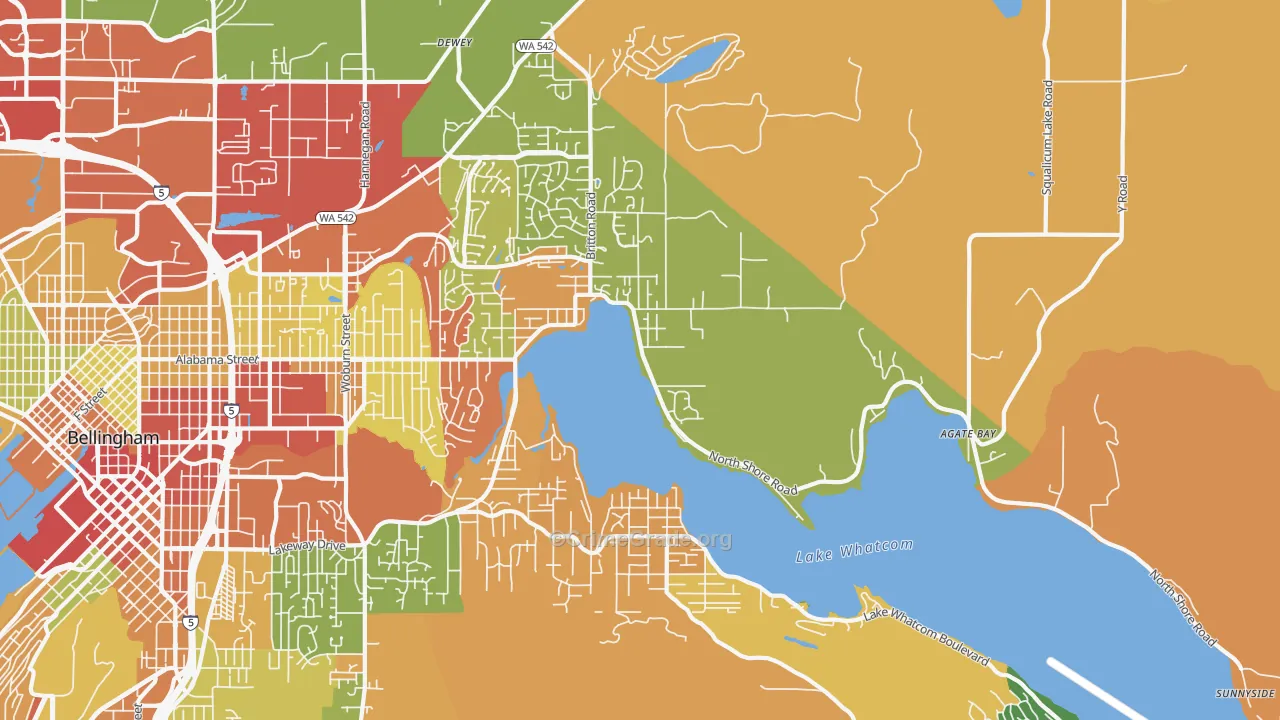 Silver Beach, Bellingham, WA Map of Robbery Rates