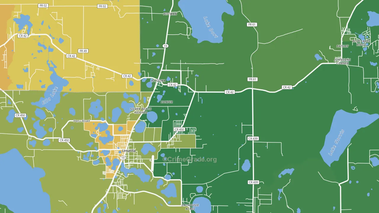 Silver Beach Heights, FL Map of Robbery Rates