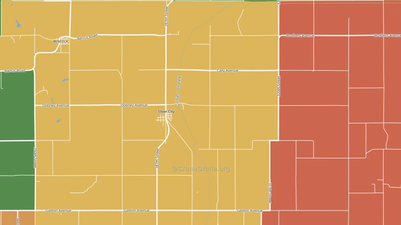 Silver City, IA Map of Robbery Rates