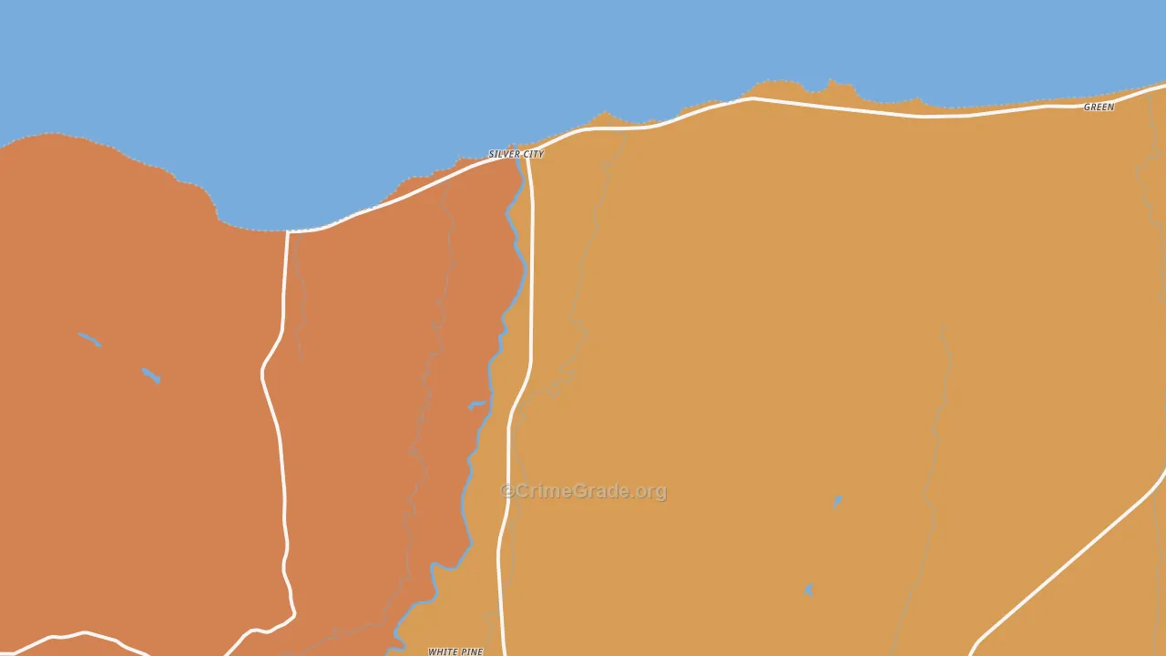 Silver City, MI Map of Robbery Rates