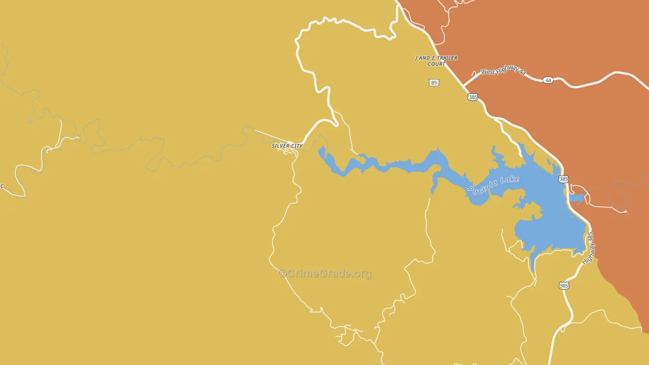 Silver City, SD Map of Robbery Rates