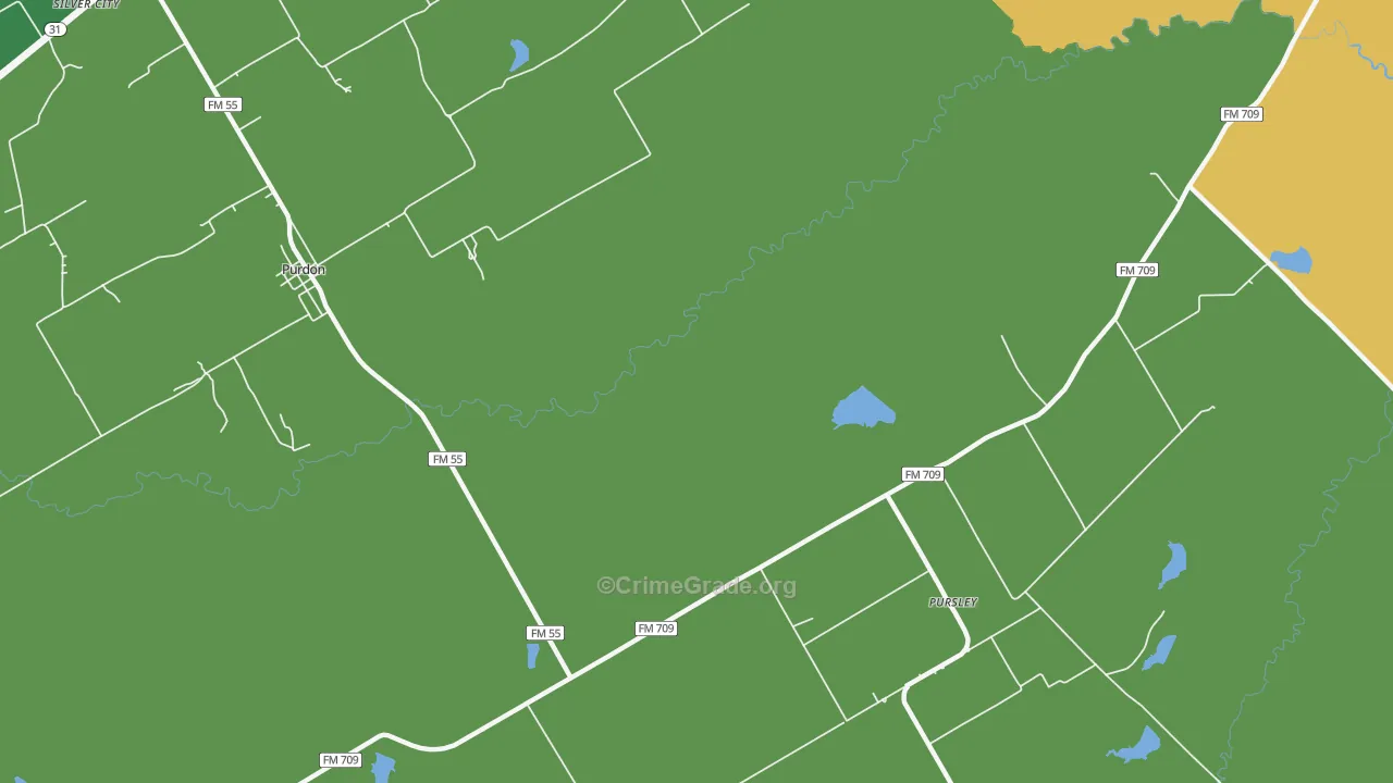 Silver City, TX Map of Robbery Rates