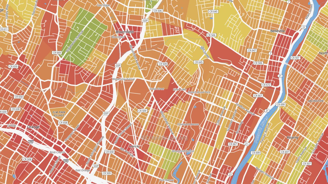 Silver Lake, NJ Map of Robbery Rates