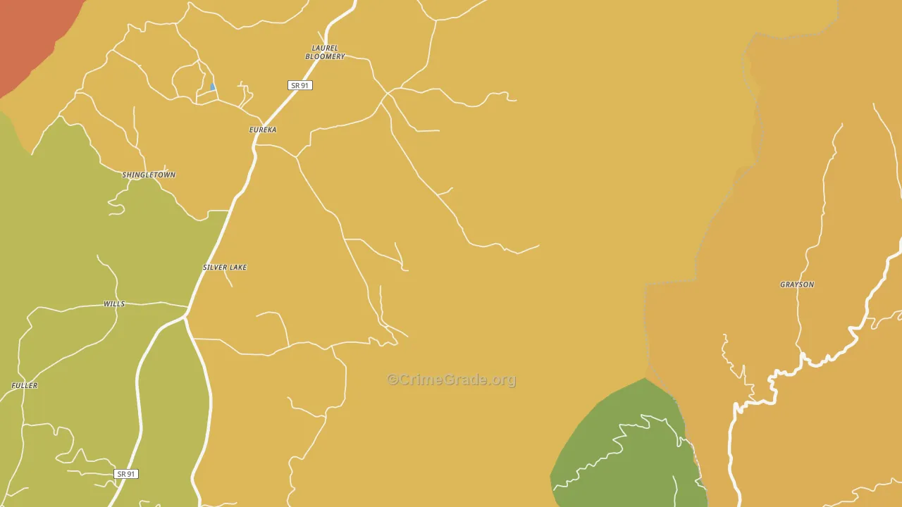 Silver Lake, TN Map of Robbery Rates