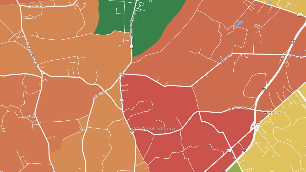 Silver, SC Map of Robbery Rates