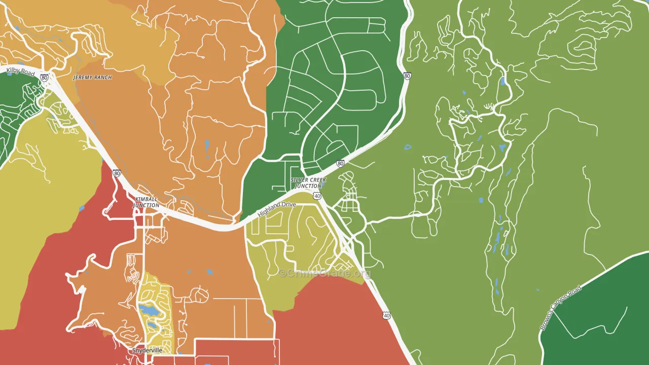Silver Summit, UT Map of Robbery Rates
