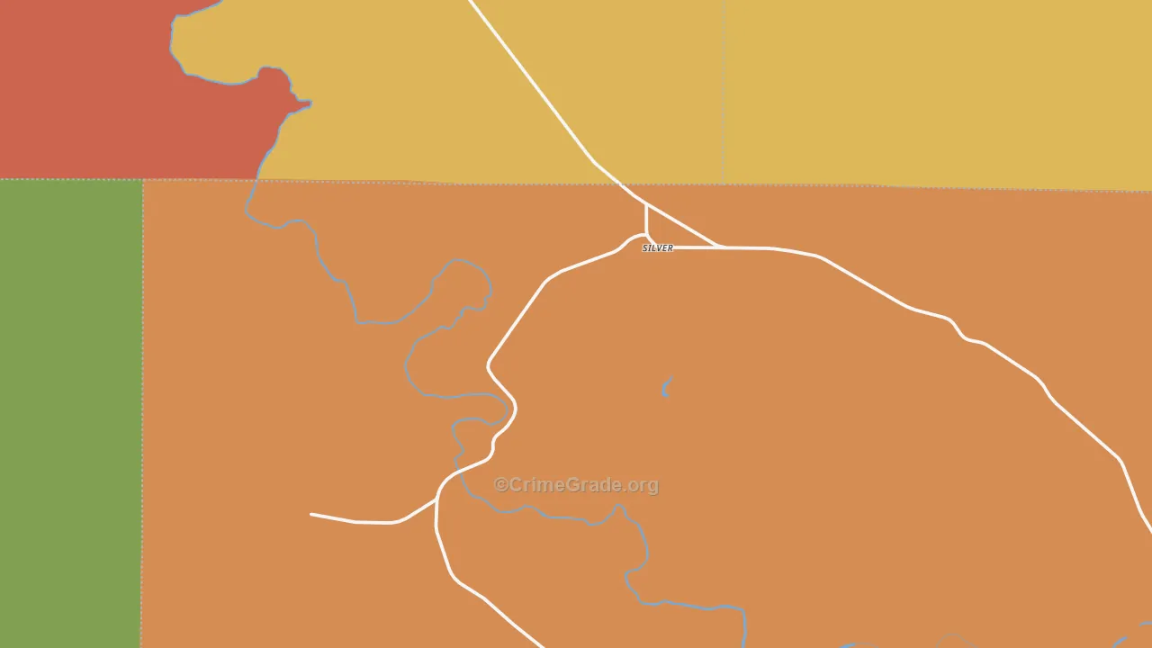 Silver, TX Map of Robbery Rates