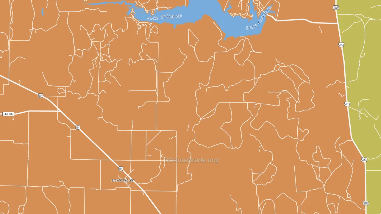 Silver Valley, TX Map of Robbery Rates
