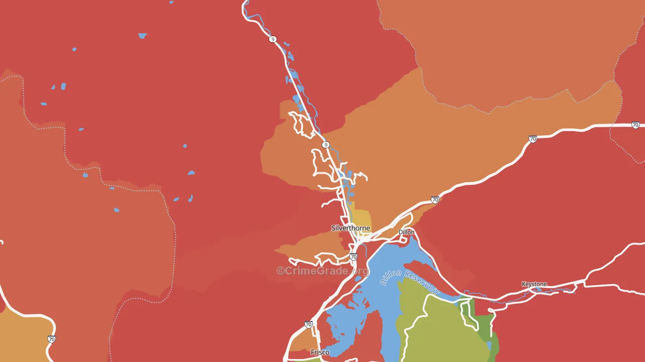 Silverthorne, CO Map of Robbery Rates