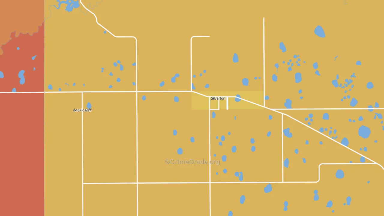 Silverton, TX Map of Robbery Rates