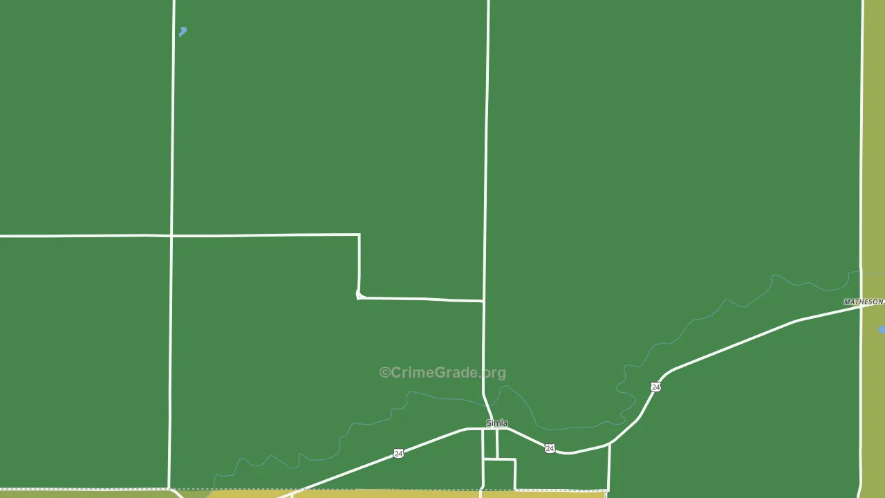 Simla, CO Map of Robbery Rates