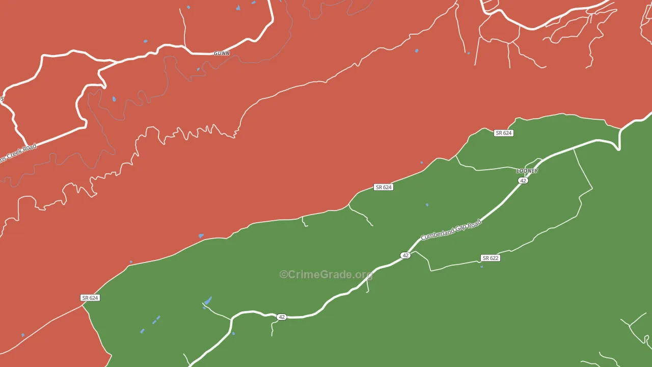 Simmonsville, VA Map of Robbery Rates