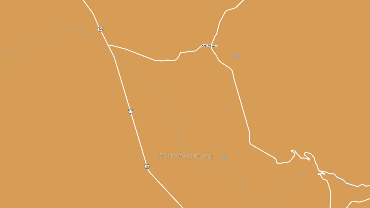 Simnasho, OR Map of Robbery Rates