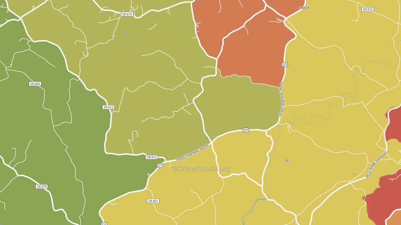 Simpsons, VA Map of Robbery Rates