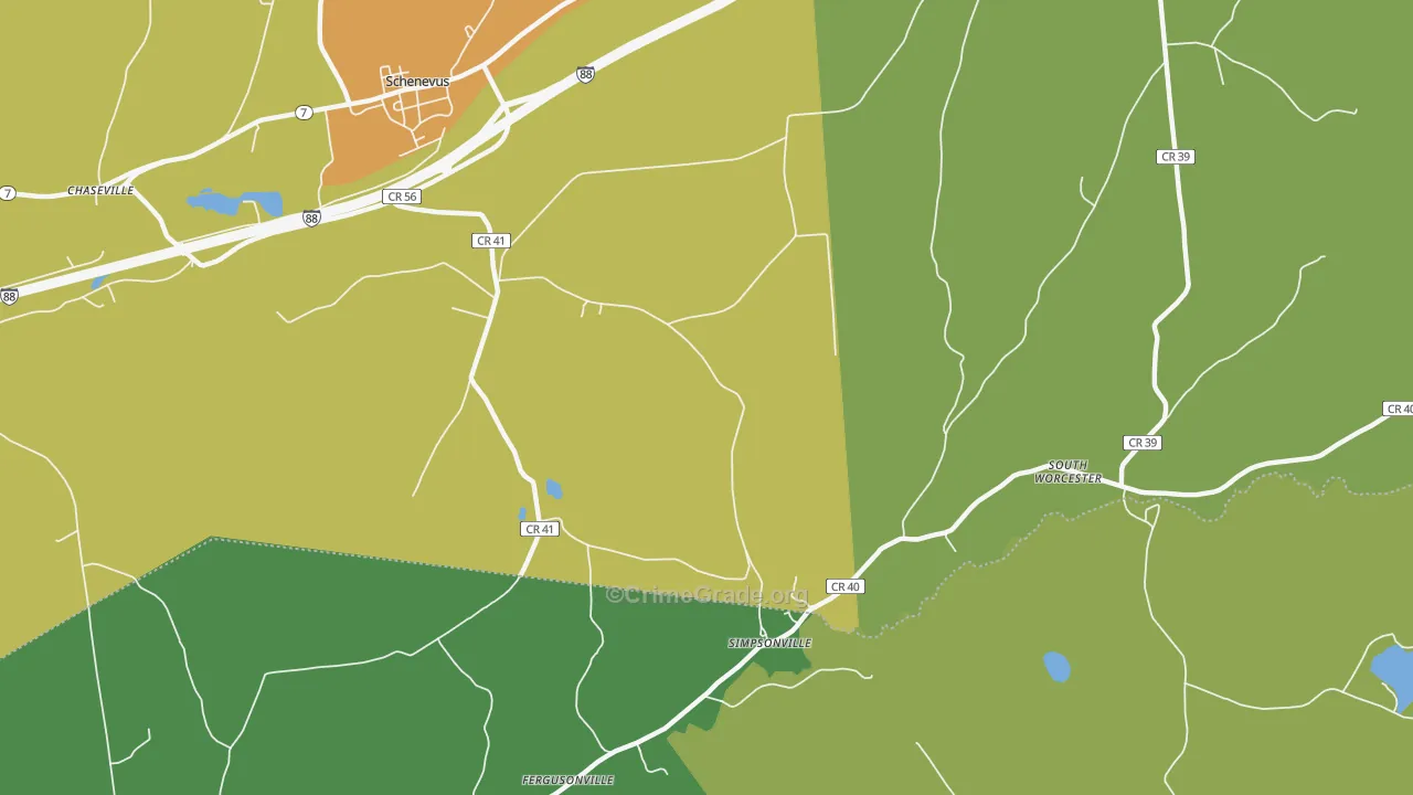 Simpsonville, NY Map of Robbery Rates