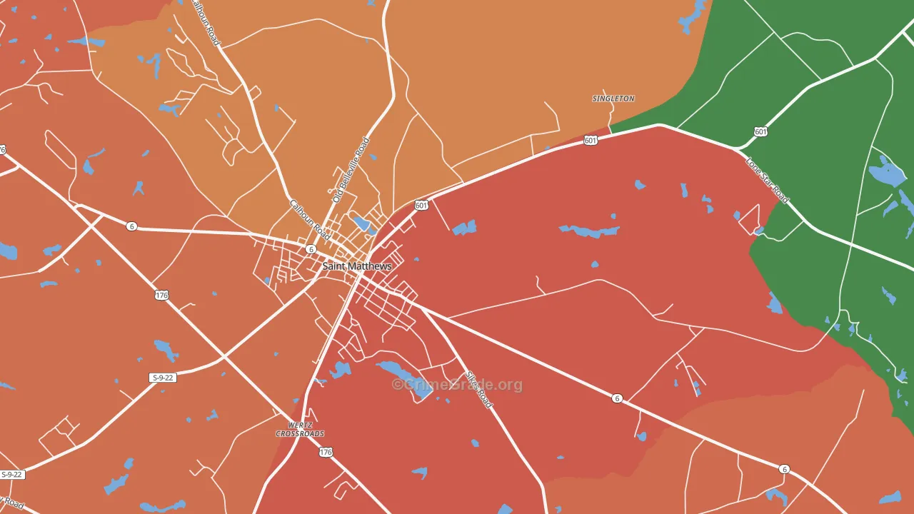Singleton, SC Map of Robbery Rates